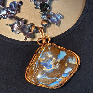 20" Copper/Boulder Opal Necklace - NSZ59