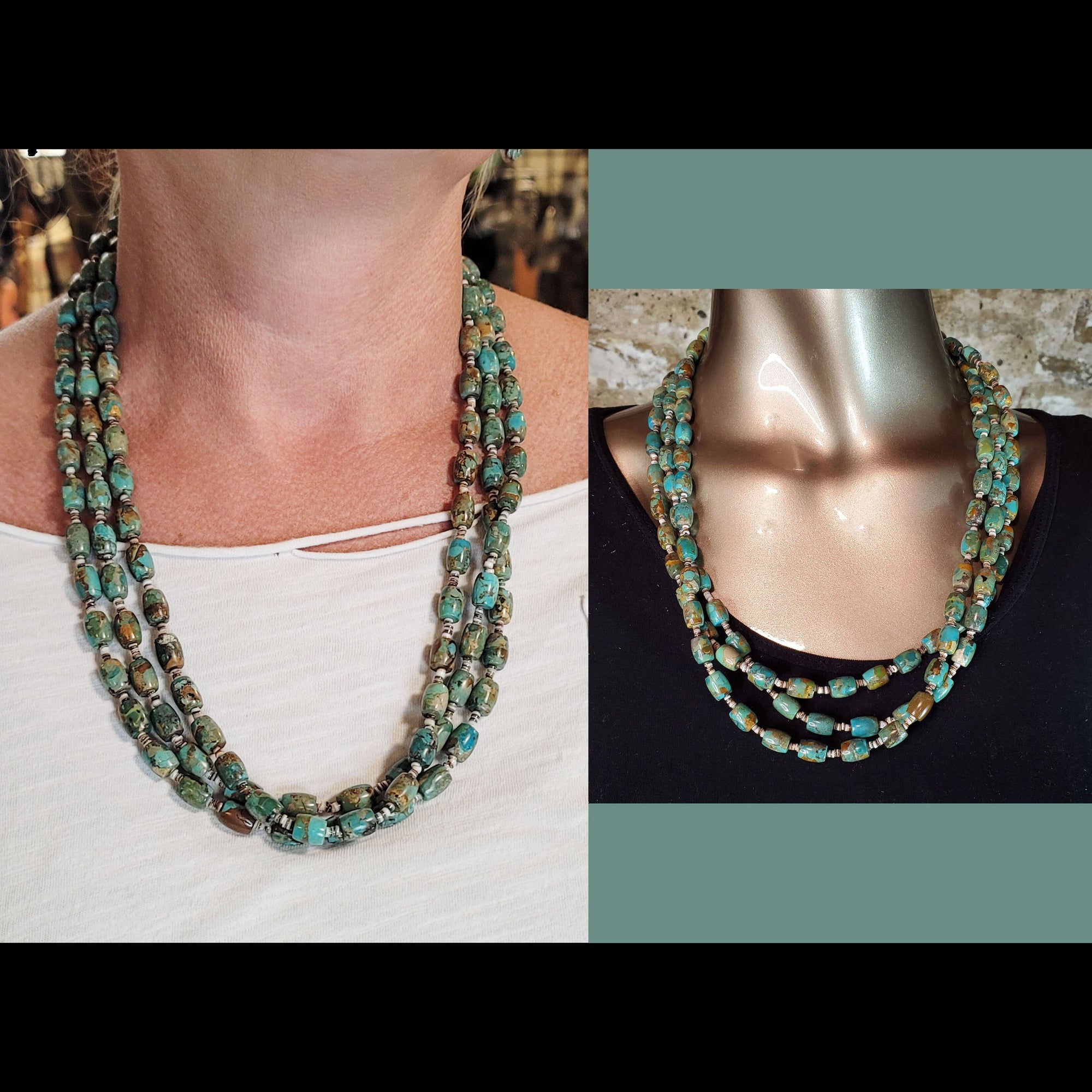 3-Strand Turquoise Necklace - NECK239