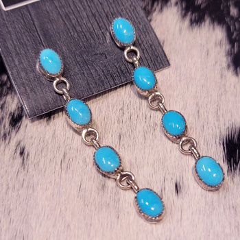 4 Stone Sleeping Beauty Turquoise Post Earrings - ESPR10