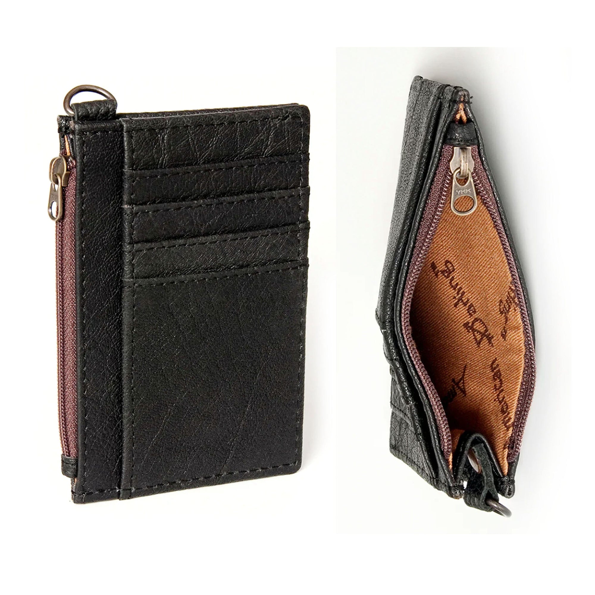 Coin/Card Holder Leather 3"x5" - Black - BAD2-BK