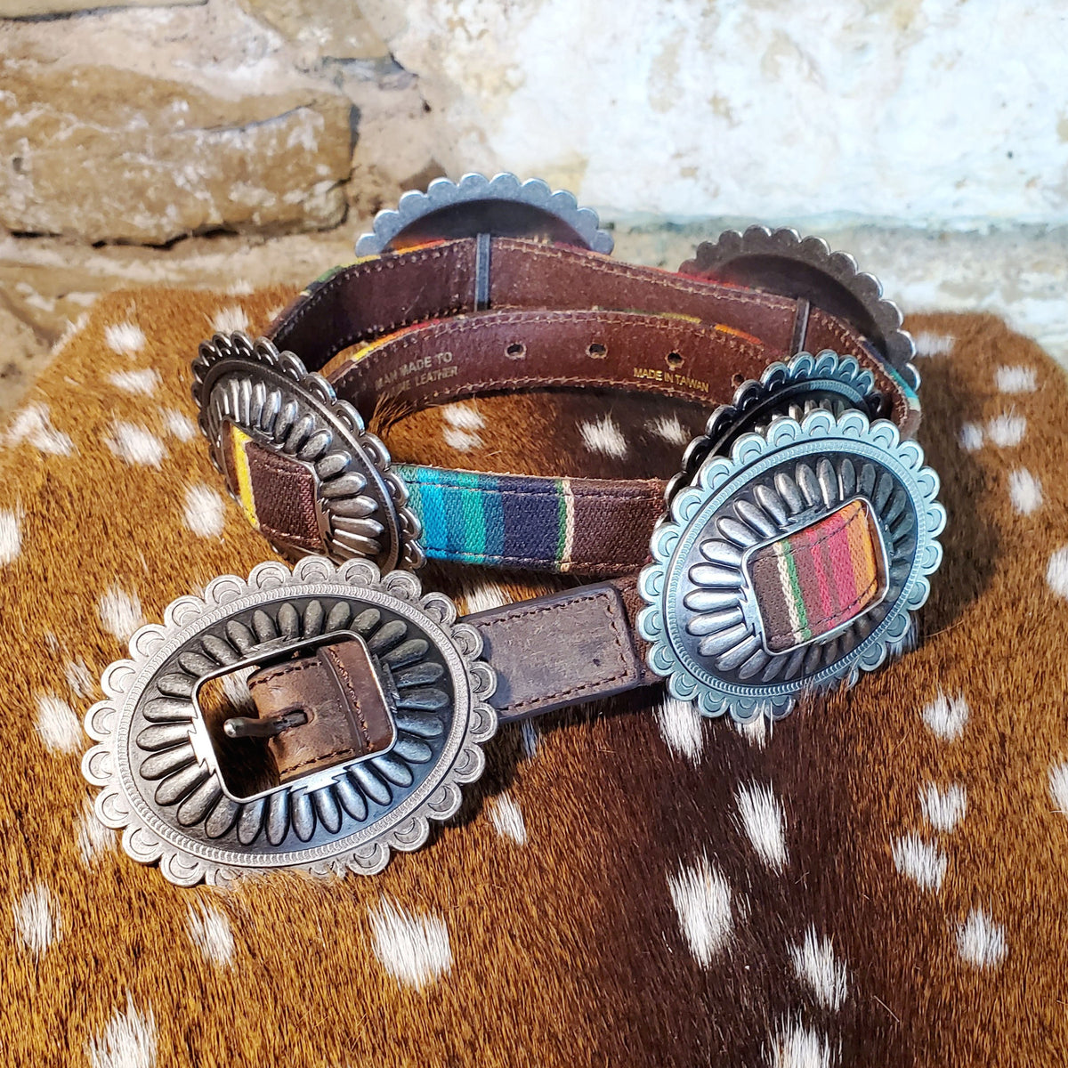 Concho Serape Belt Belt24 – STONE FEATHER ROAD - Main Image