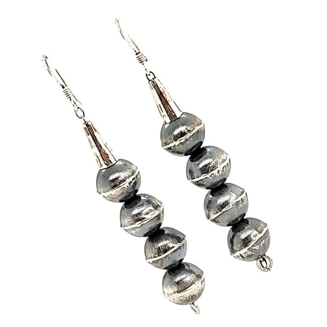 (E) Navajo Pearl 4 Bead Drop Earrings - E315
