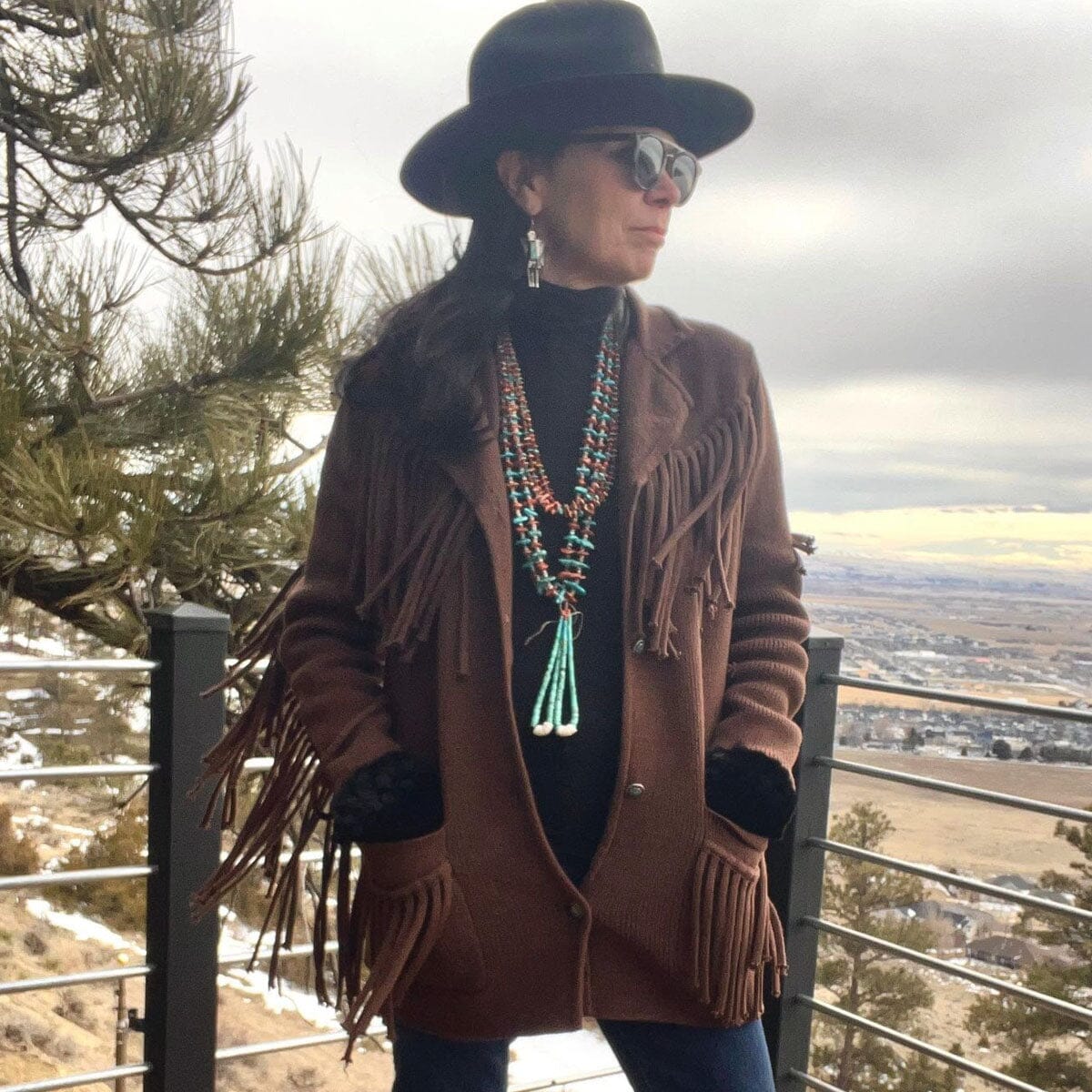 Jane Cardigan Brown Fringed - Tasha Polizzi - WTP1 – STONE FEATHER