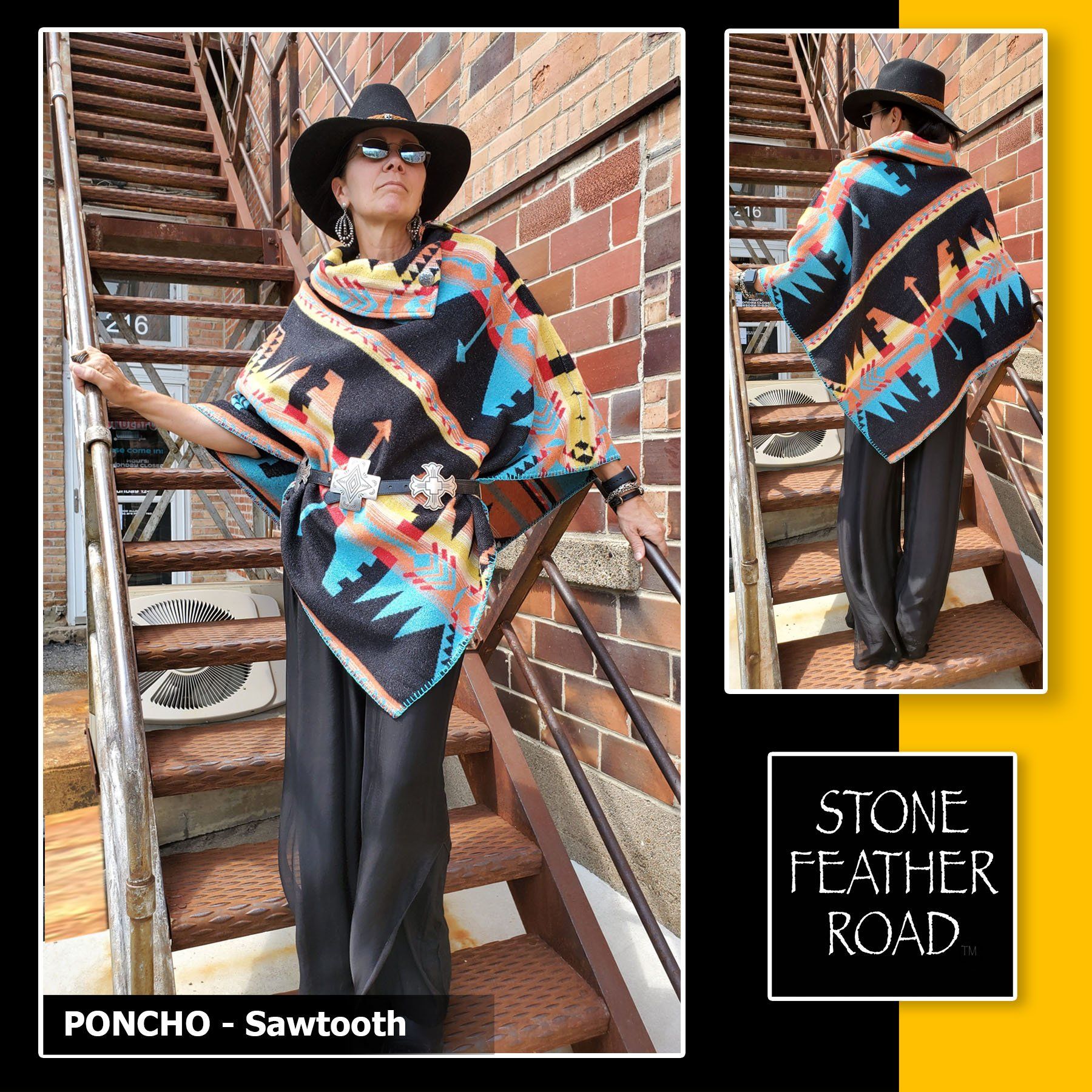 Poncho Button Collar - Sawtooth - RSPNST