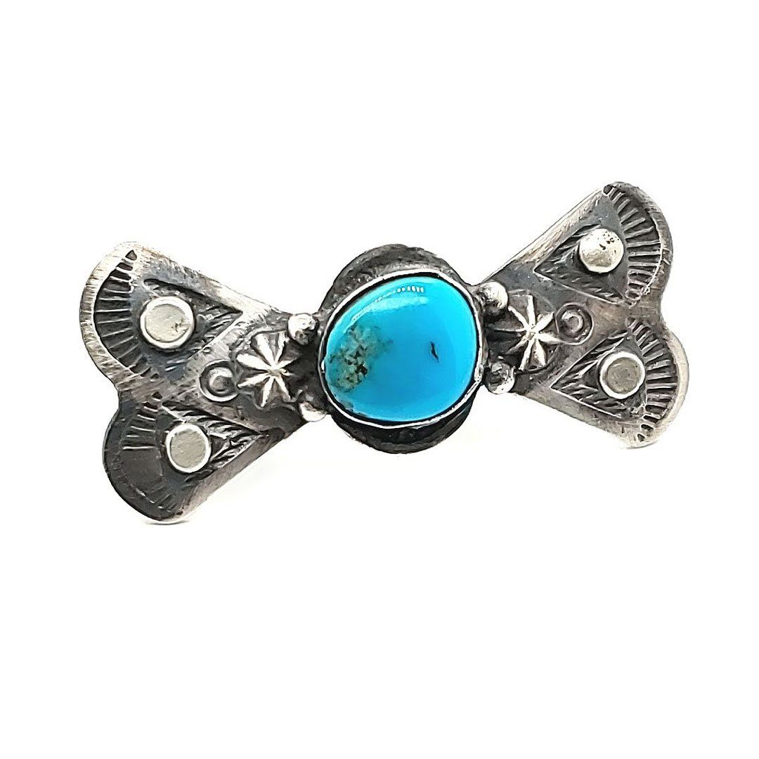 (R) Bow Tie Ring W/Turquoise - CB - Size 7.5 - R234