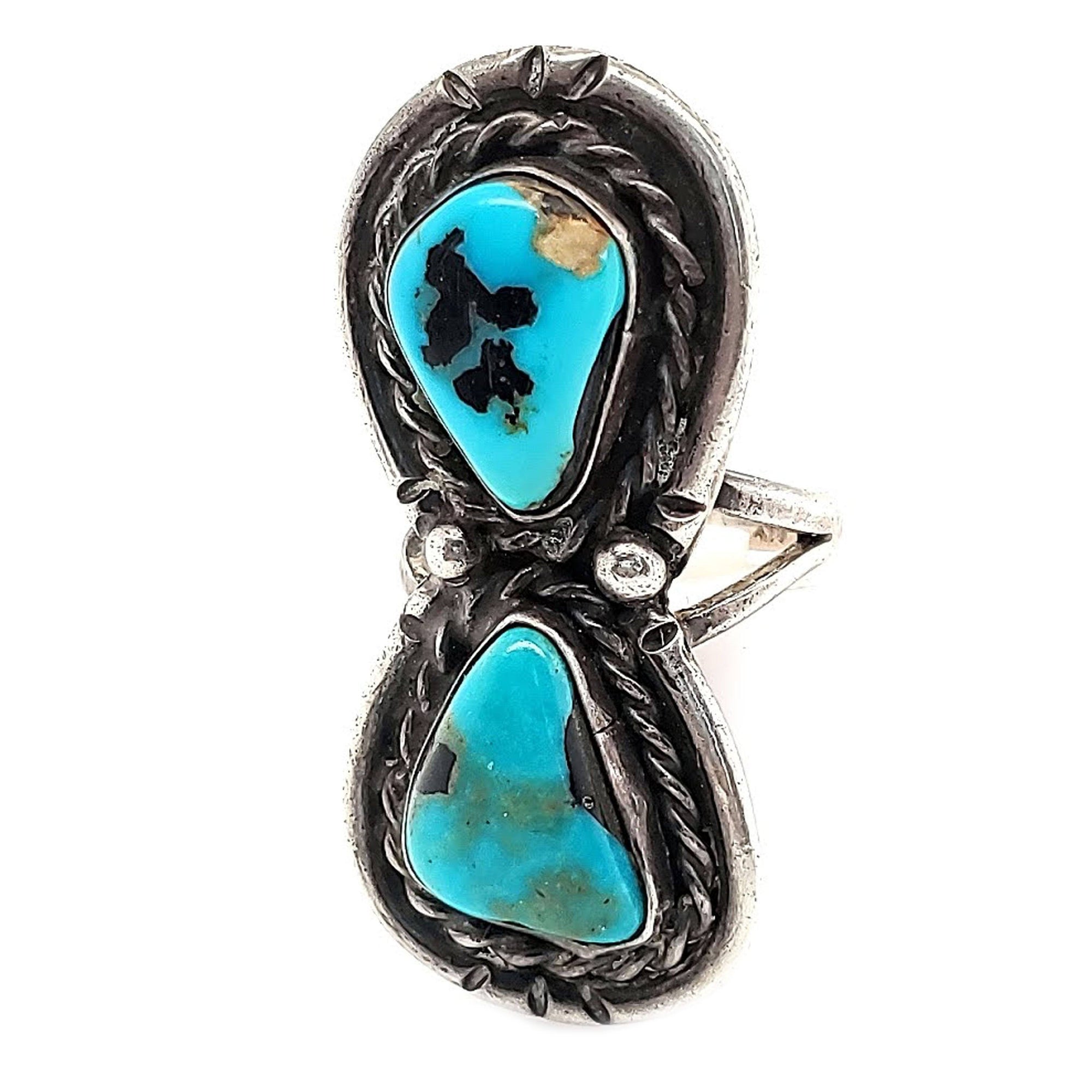 (R) Turquoise Hourglass Ring, size 5-1/2 - R24