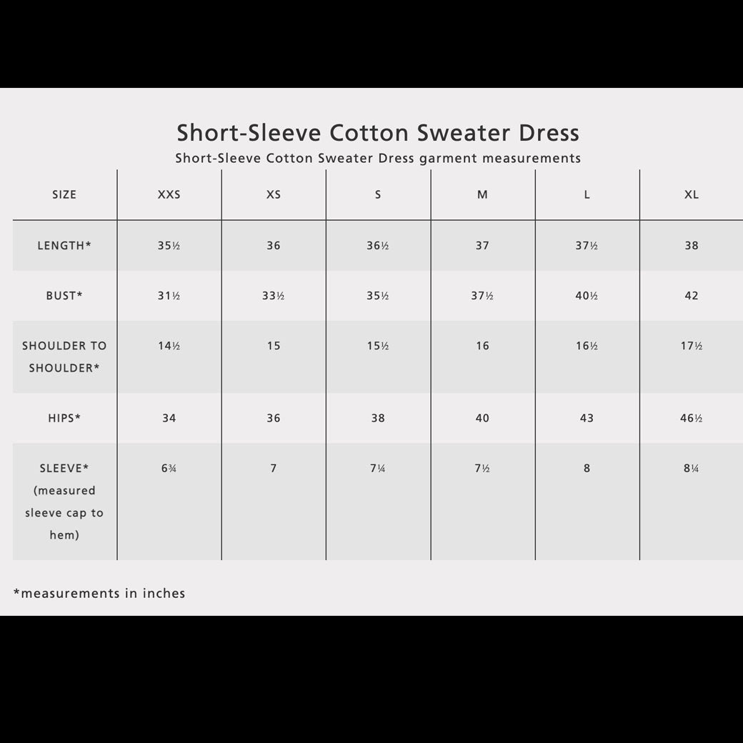Short-Sleeve Cotton Sweater Dress - DRPD1