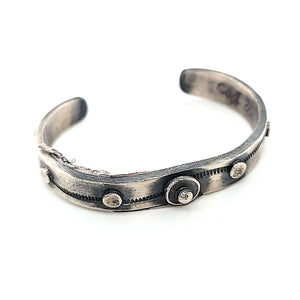 Stamped Sterling Silver Cuff with raised Dots - CUFF202