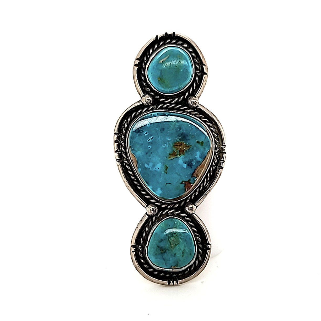 Turquoise 3-Stone Ring - Size 7 - RMH28