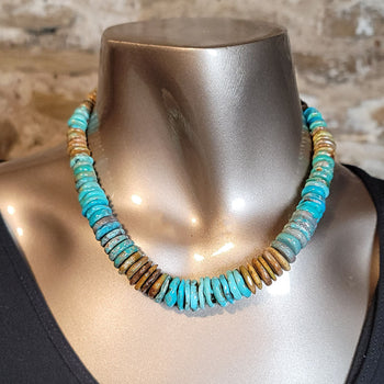 Turquoise Disc Necklace - NSJ1