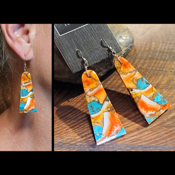 Turquoise & Spiny O. Composite Earrings - ESPR6