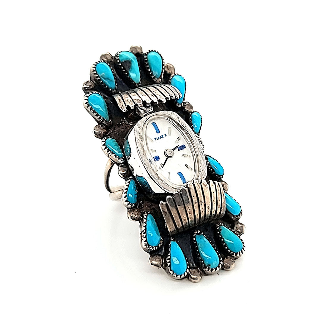 Turquoise Watch Ring - F.M. Begay - Size 7-1/2 - RMH97
