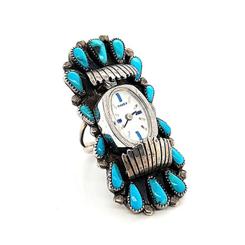 Turquoise Watch Ring - F.M. Begay - Size 7-1/2 - RMH97