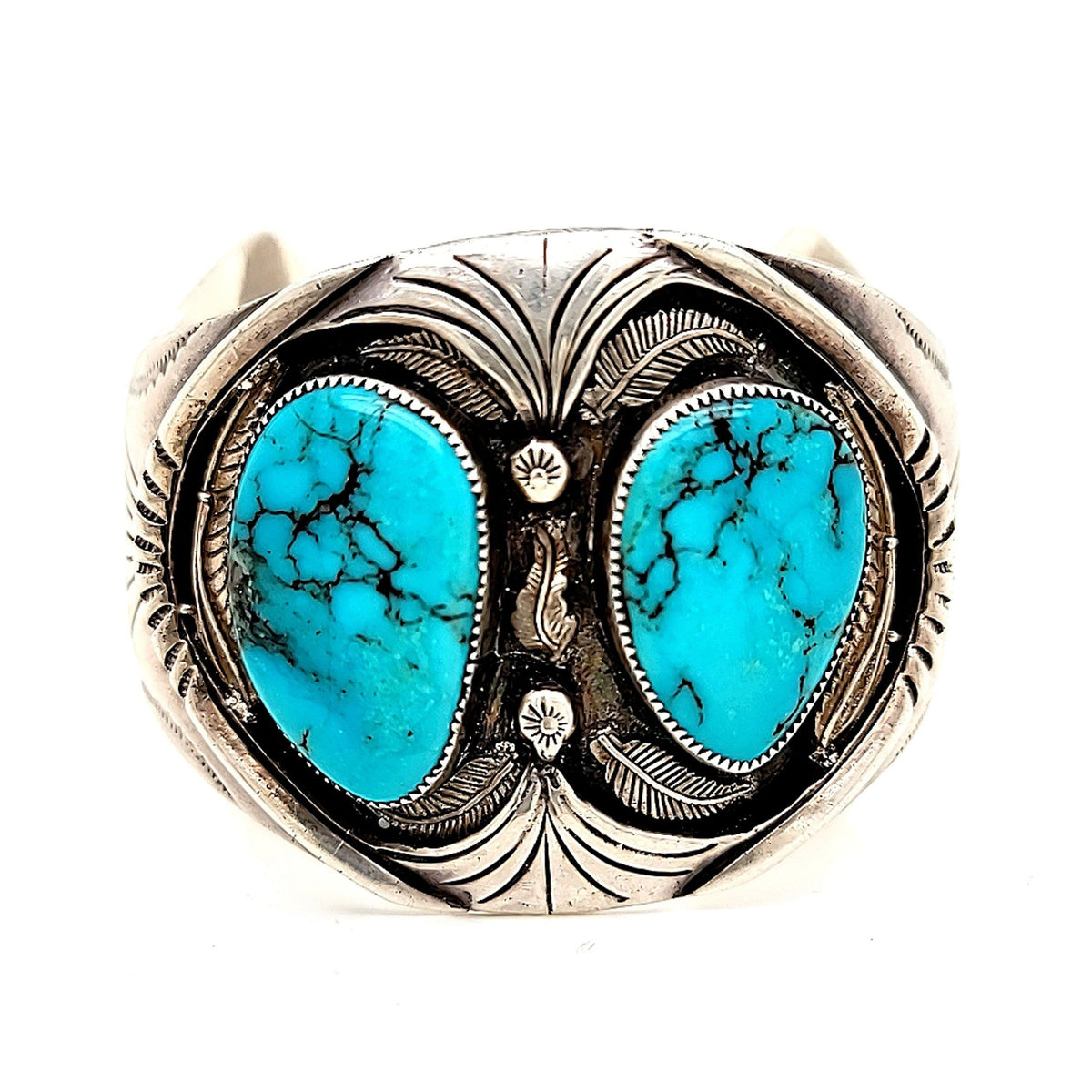 VINTAGE - Turquoise 2-Stone Cuff - CMH24
