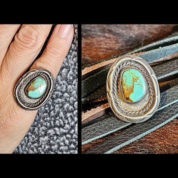 Vintage Turquoise in Sterling Ring - RMH113