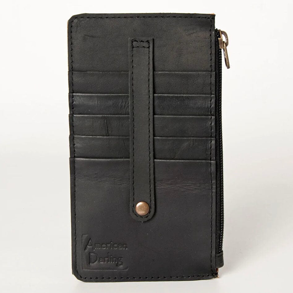 Wallet W/Window Leather 4"x7.5" - Black - BAD4-BK