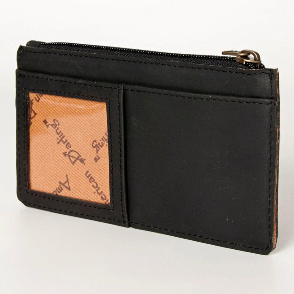 Wallet W/Window Leather 4"x7.5" - Black - BAD4-BK